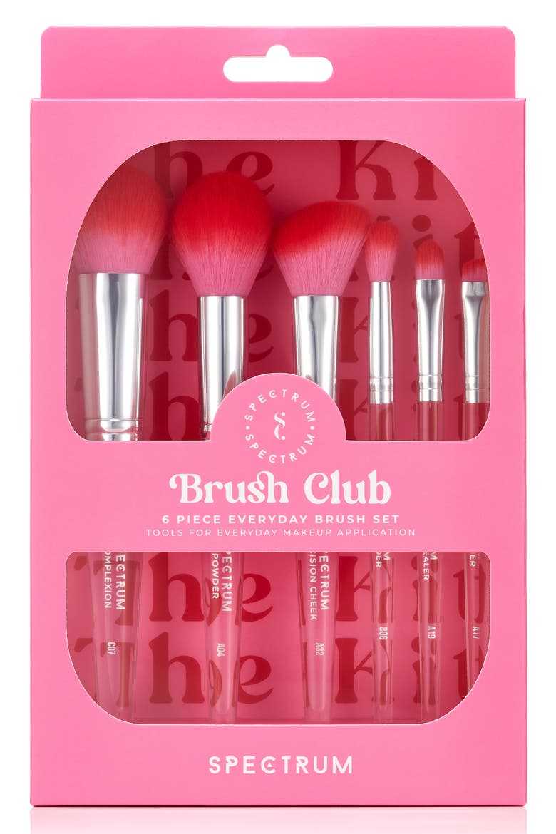 Brush Club 6-Piece Makeup Brush Set, Alternate, color, PINK