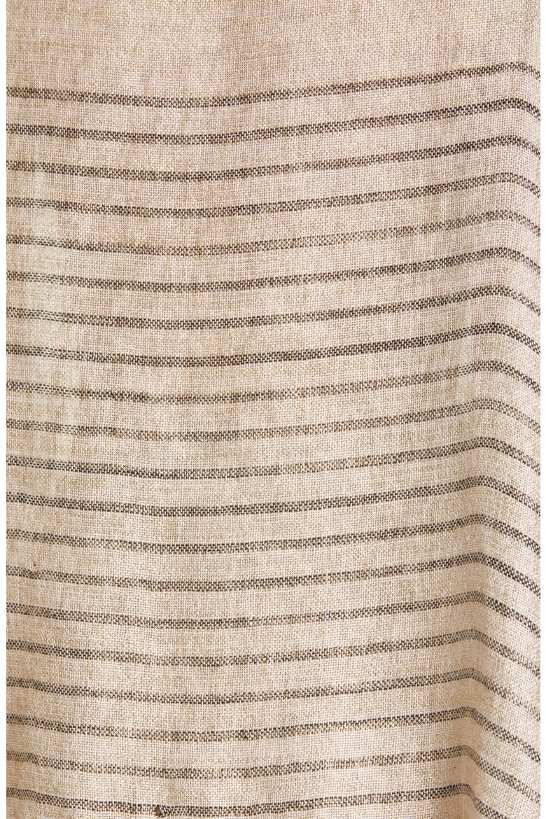 Metallic Stripe Linen Blend Poncho, Alternate, color, BEIGE BLACK