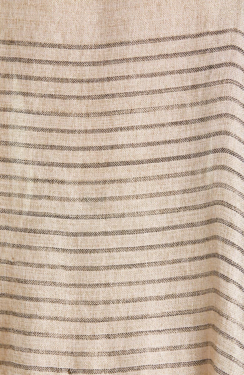 Brunello Cucinelli Metallic Stripe Linen Blend Poncho, Alternate, color, 