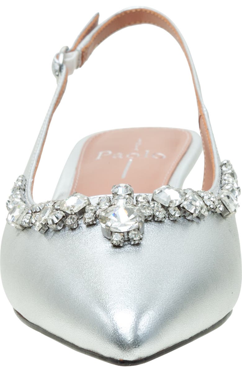 Linea Paolo Crystal Embellished Slingback Pump, Alternate, color, Silver