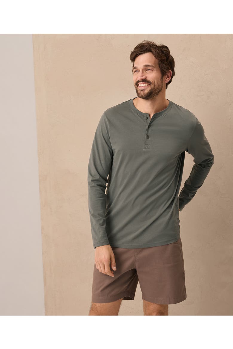 Organic Cotton Softspun Long Sleeve Henley, Alternate, color, Black