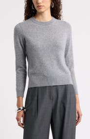 Nordstrom Shrunken Cashmere Crewneck Sweater