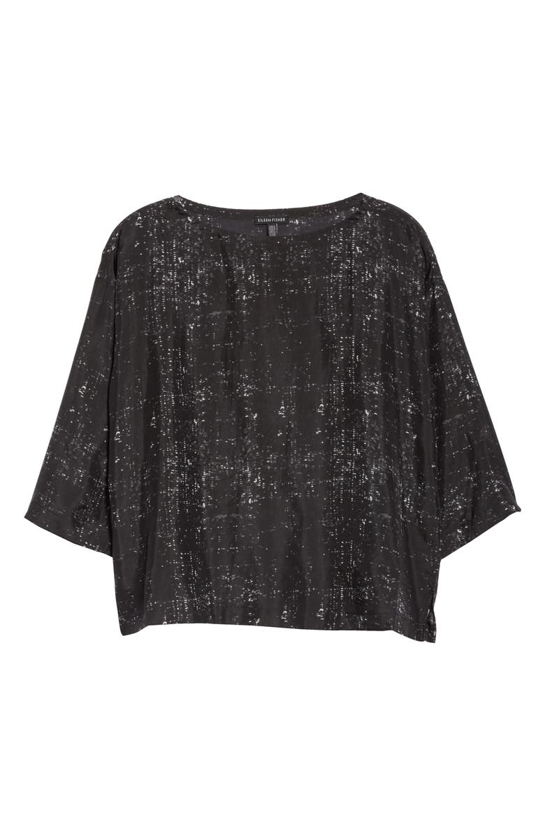 Eileen Fisher Boxy Silk Top, Alternate, color,