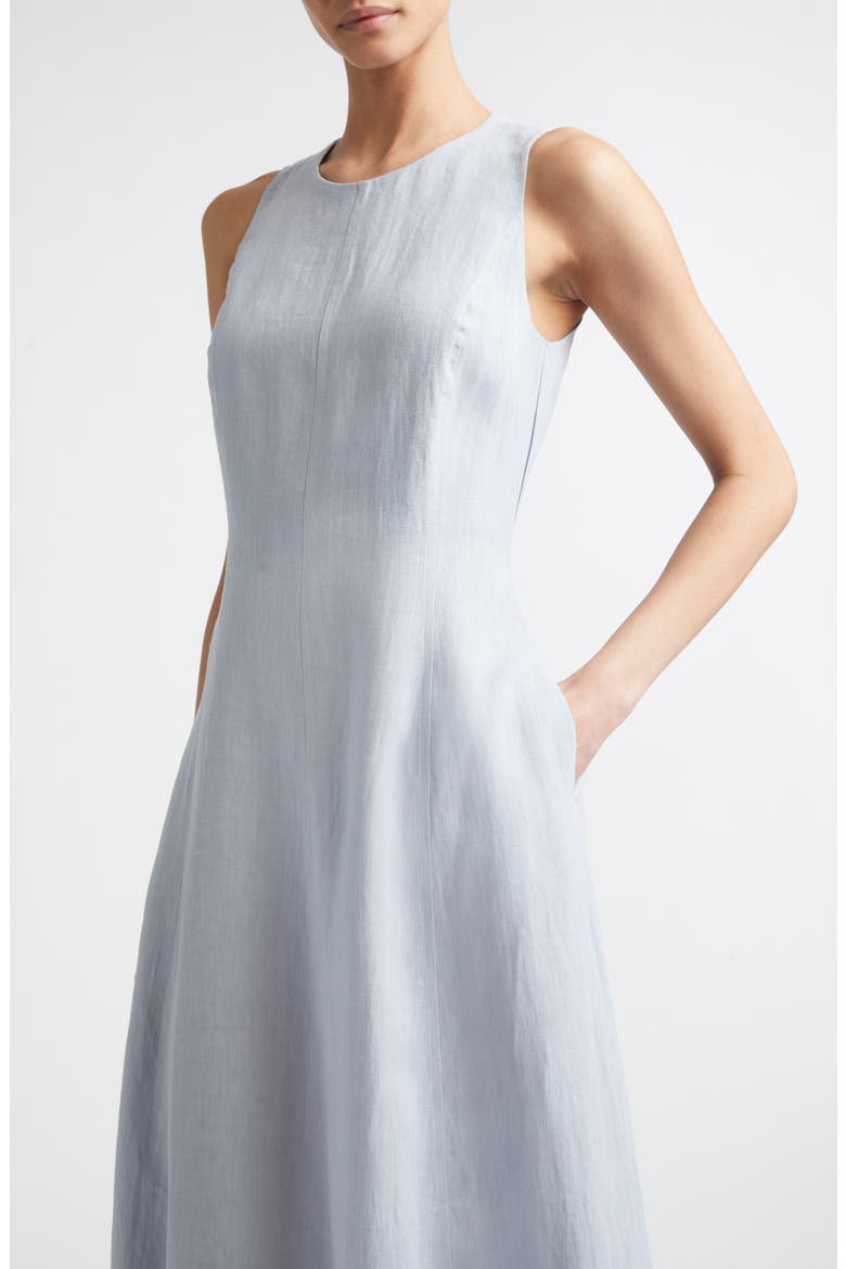 Sleeveless Linen Midi Dress, Alternate, color, SKY BLUE