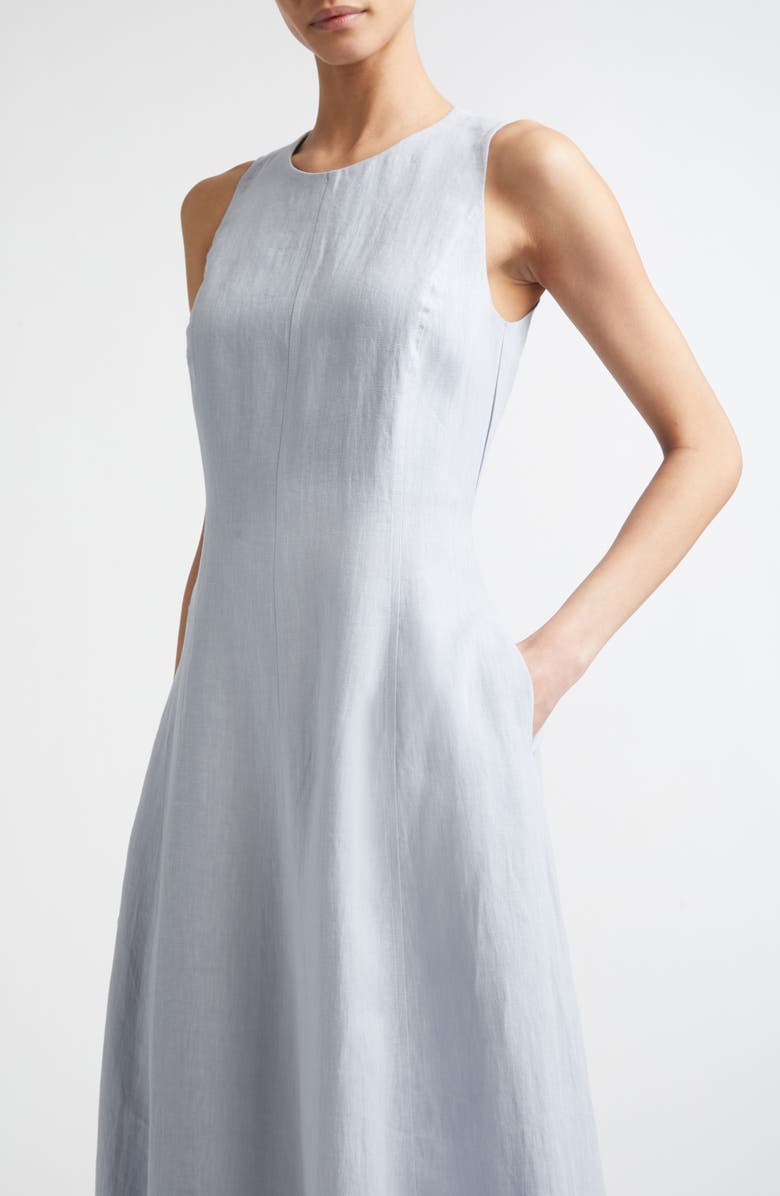 Eleventy Sleeveless Linen Midi Dress, Alternate, color, Sky Blue