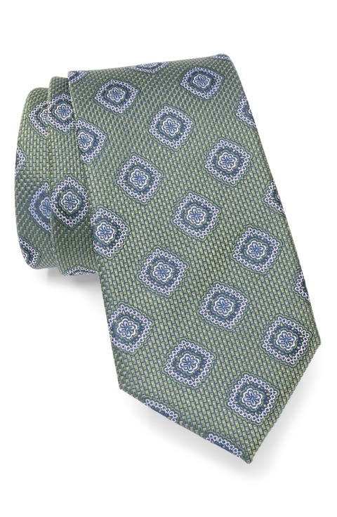 Medallion Jacquard Silk Tie