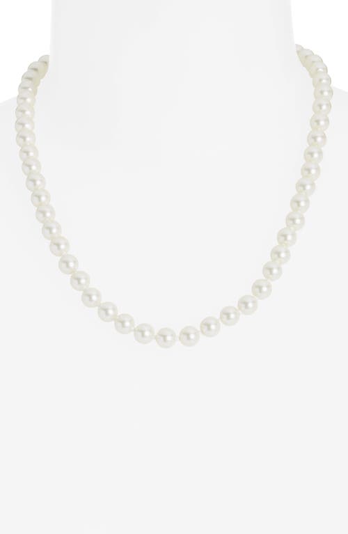 Kenneth Jay Lane Crystal Leaf Faux Pearl Necklace In Gold