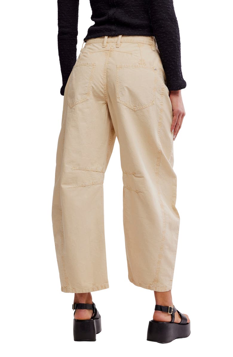 Free People Good Luck Barrel Leg Pants, Alternate, color, Bleached Out