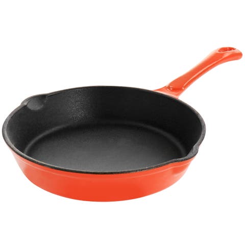 Enameled Round 8 Inch PreSeasoned Cast Iron Frying Pan