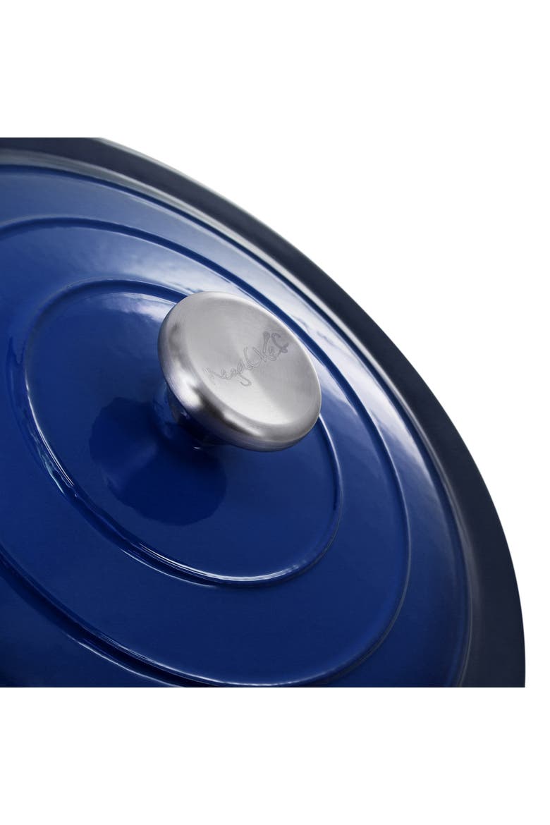 5 Quarts Round Enameled Cast Iron Casserole with Lid, Alternate, color, Dark Blue