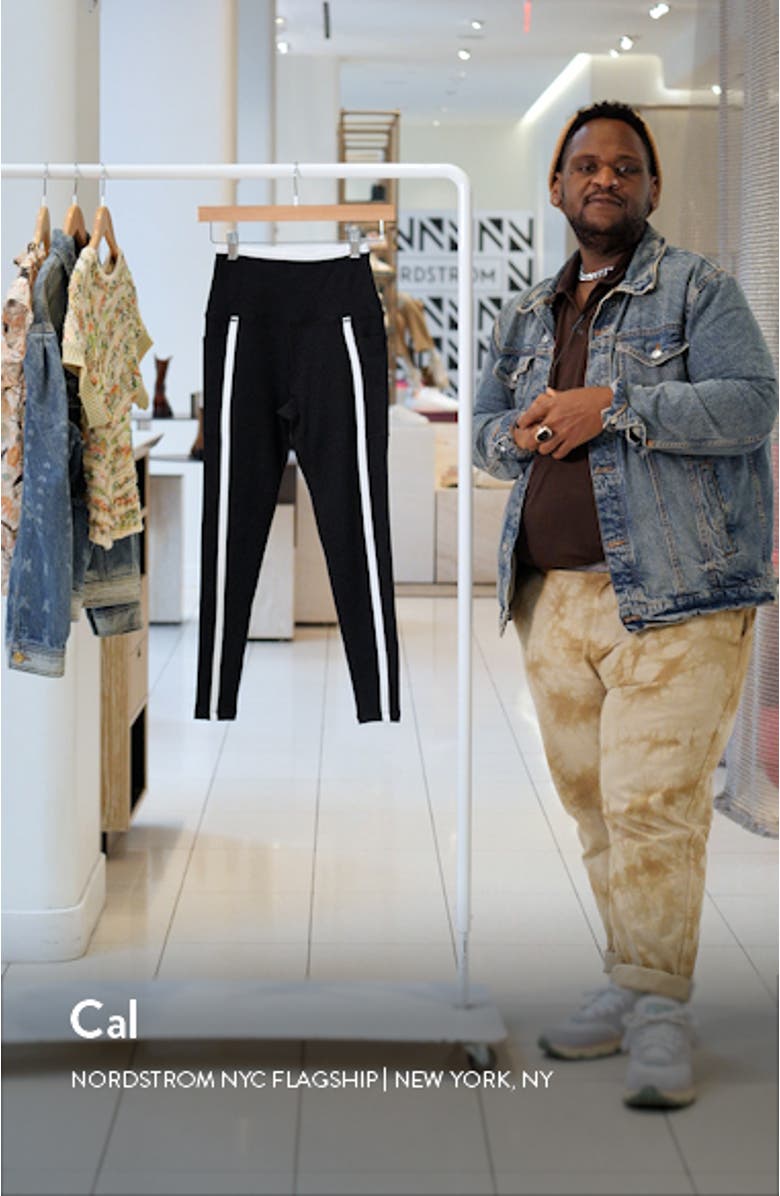 Out of Pocket Side Stripe High Waist Pocket Leggings, sales video thumbnail