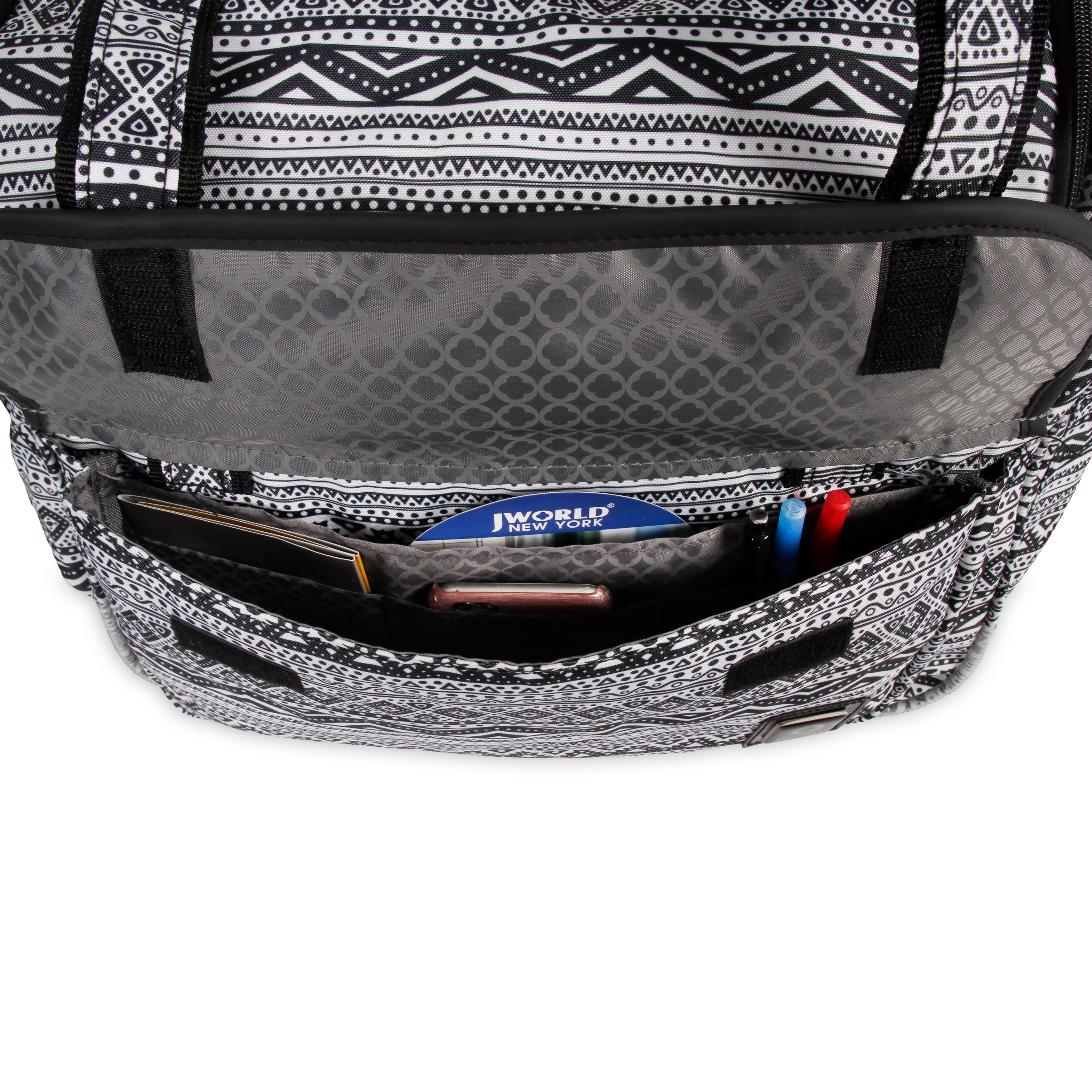 J World Donna Rolling Carry-on Tote with Laptop Sleeve for Travel and Work, Alternate, color, Tribal