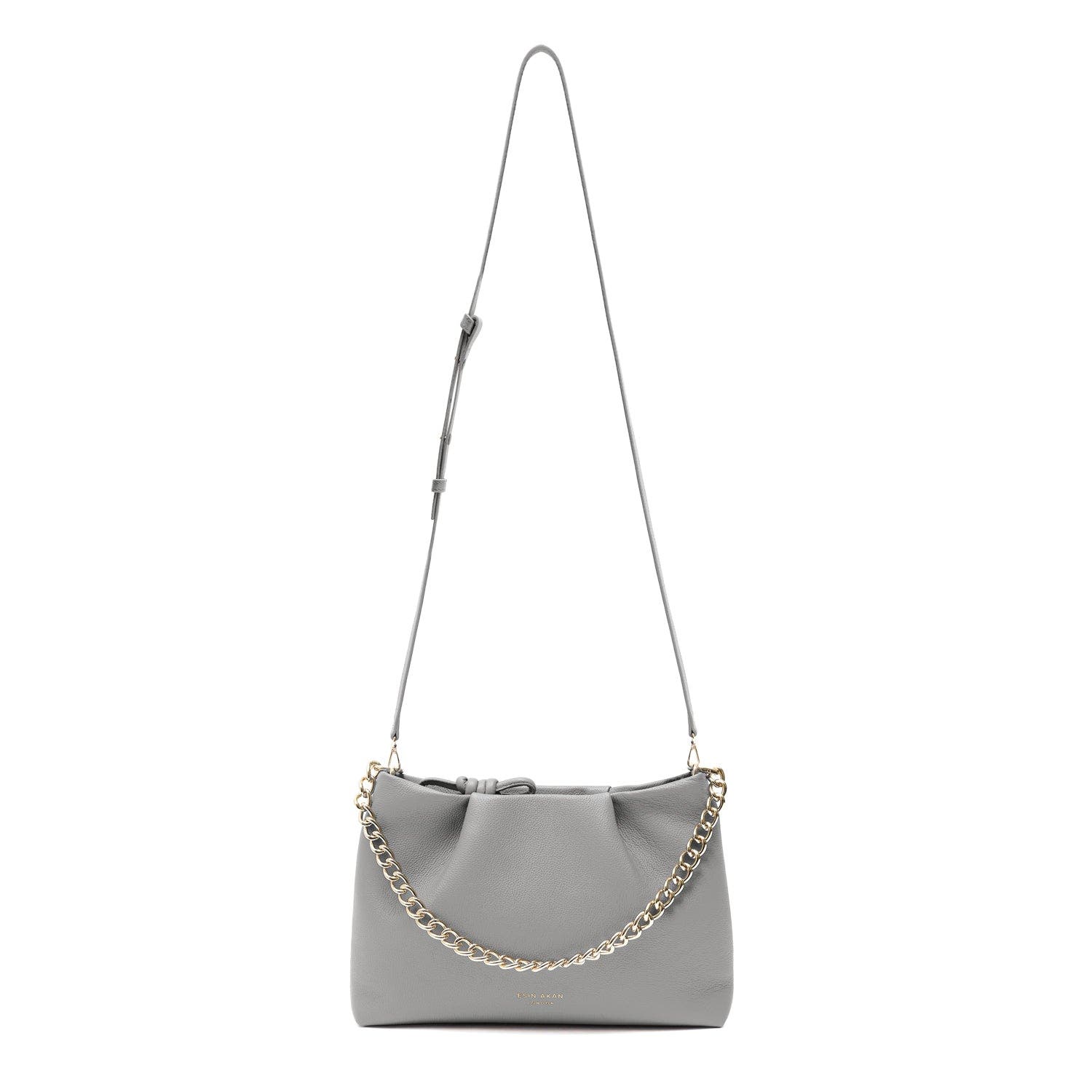 Esin Akan 3-in-1 Midi Richmond Leather Crossbody Bag in Grey 