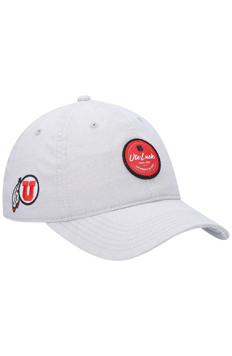 Black Clover Men's Gray Utah Utes Oxford Circle Adjustable Hat, Main, color, Gray