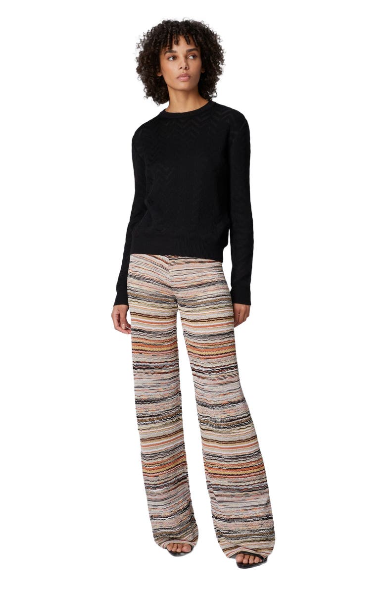 Missoni Tone-on-tone Chevron Crewneck Sweater, Main, color, Black