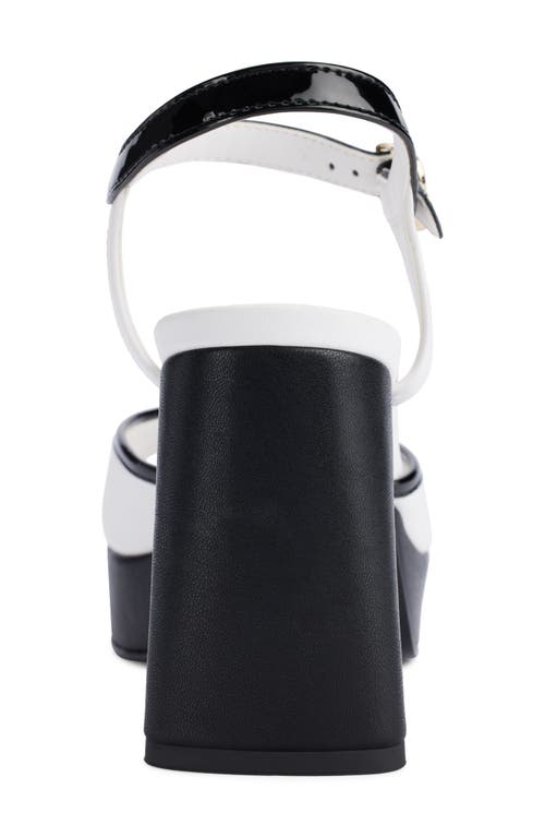 Karl Lagerfeld Hallet Platform Sandal In Bright White/black