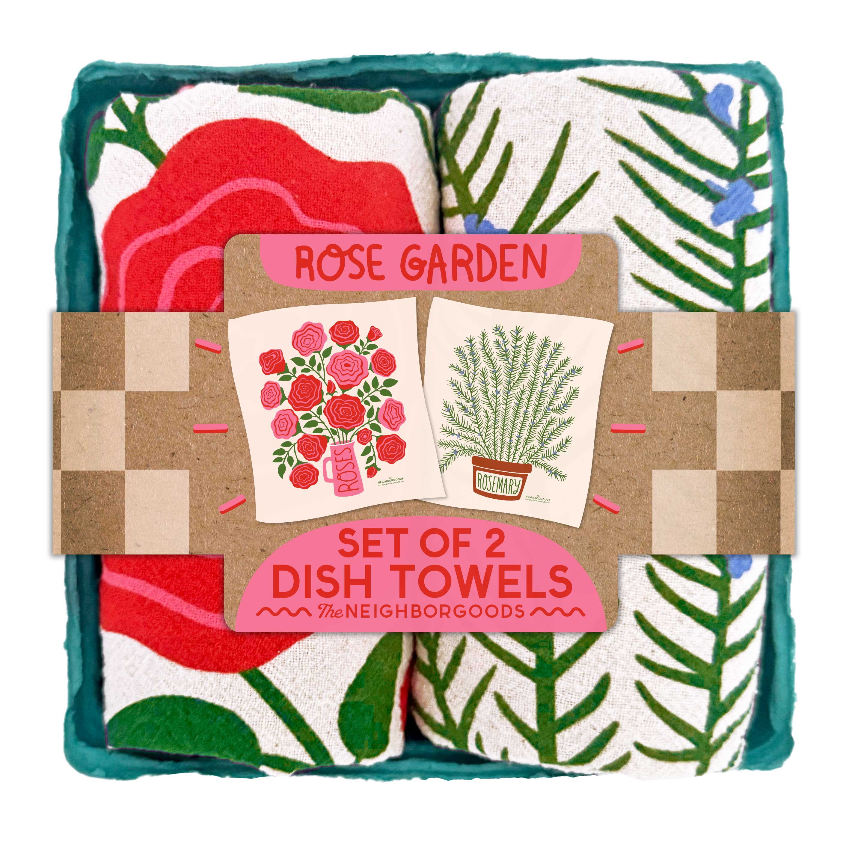 The Neighborgoods Rose Garden - Dish Towel Set of 2 