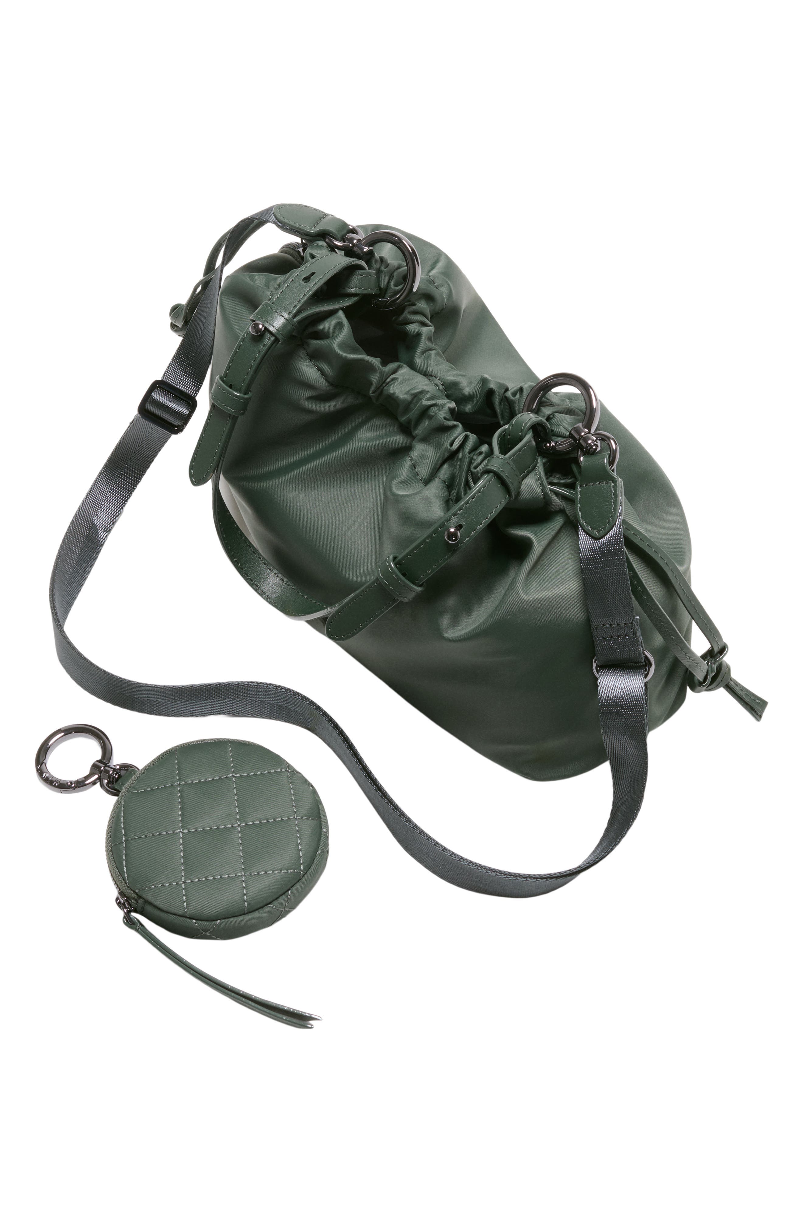 Small Waverly Leather-Trimmed Shoulder Bag, Alternate, color, JUNIPER