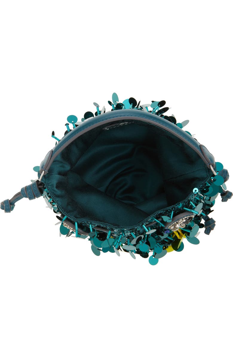 Anya Hindmarch Beetle Sequin Crossbody, Alternate, color, Dark Teal