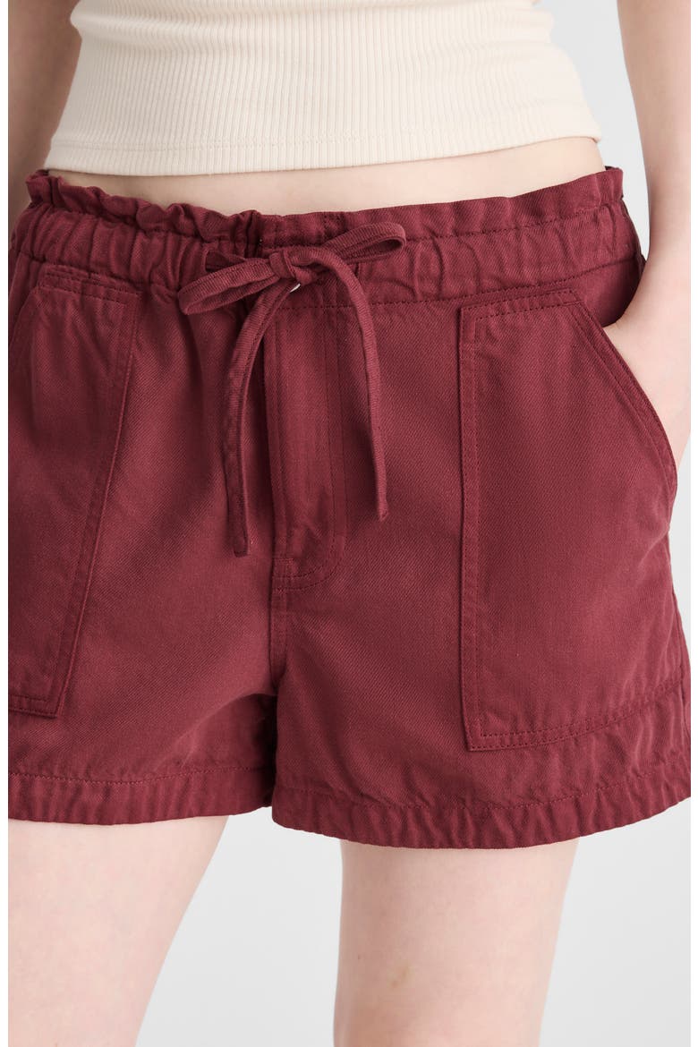 Pull-On Airy Denim Utility Shorts, Alternate, color, DUSTY MERLOT