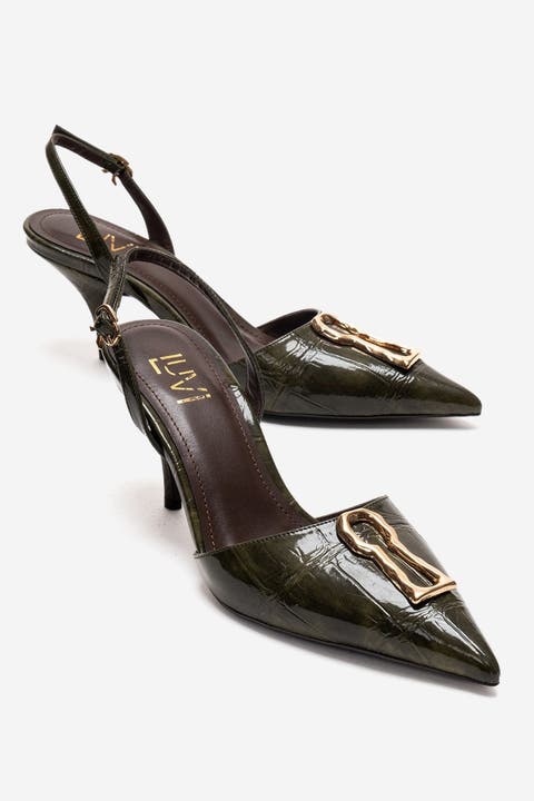 Yvella Buckle Pointed Toe Stiletto Pump