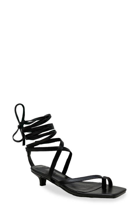 Lace-Up Kitten Heel Sandal (Women)