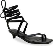 CHASE AND CHLOE Lace-Up Kitten Heel Sandal