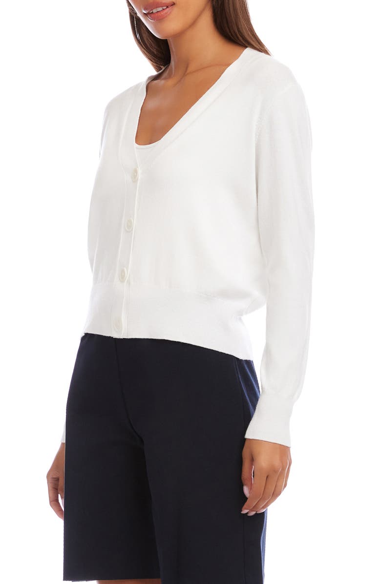 Karen Kane V-Neck Cardigan, Alternate, color, White