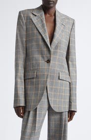 Stella McCartney Slim Checked Virgin Wool Blazer