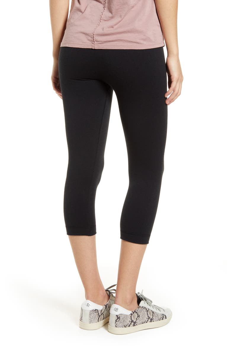 Reversible Terry Capri Leggings, Alternate, color, BLACK