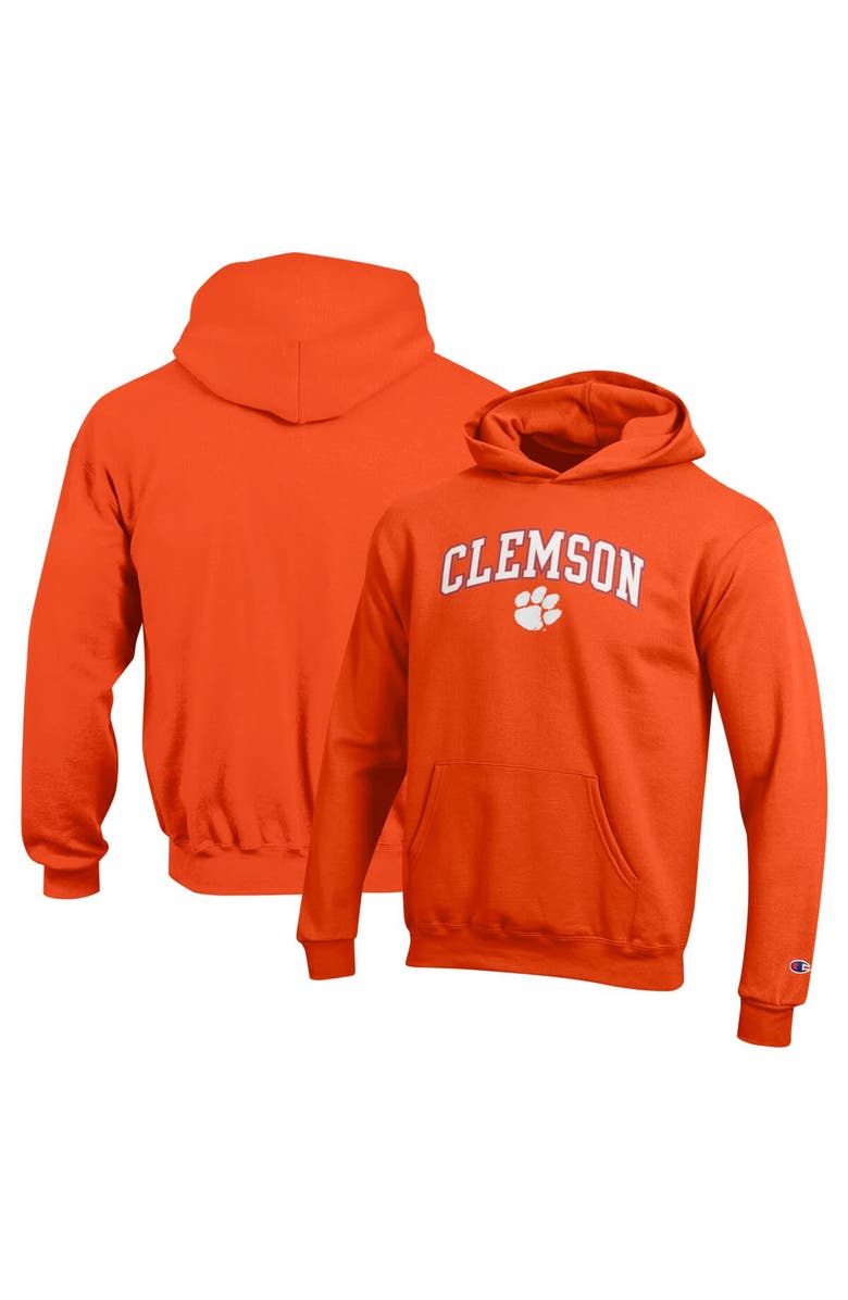 Champion Youth Champion Orange Clemson Tigers Campus Pullover Hoodie, Alternate, color, Orange