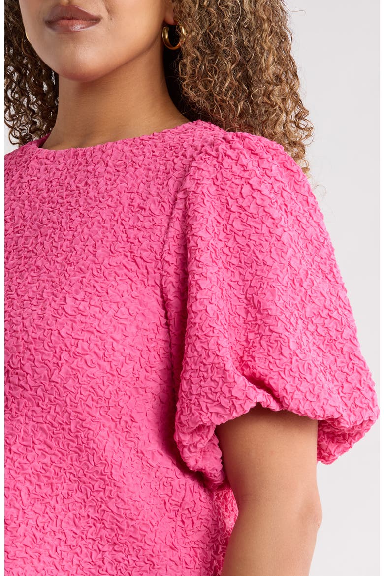Bubble Sleeve Crop Top, Alternate, color, PINK