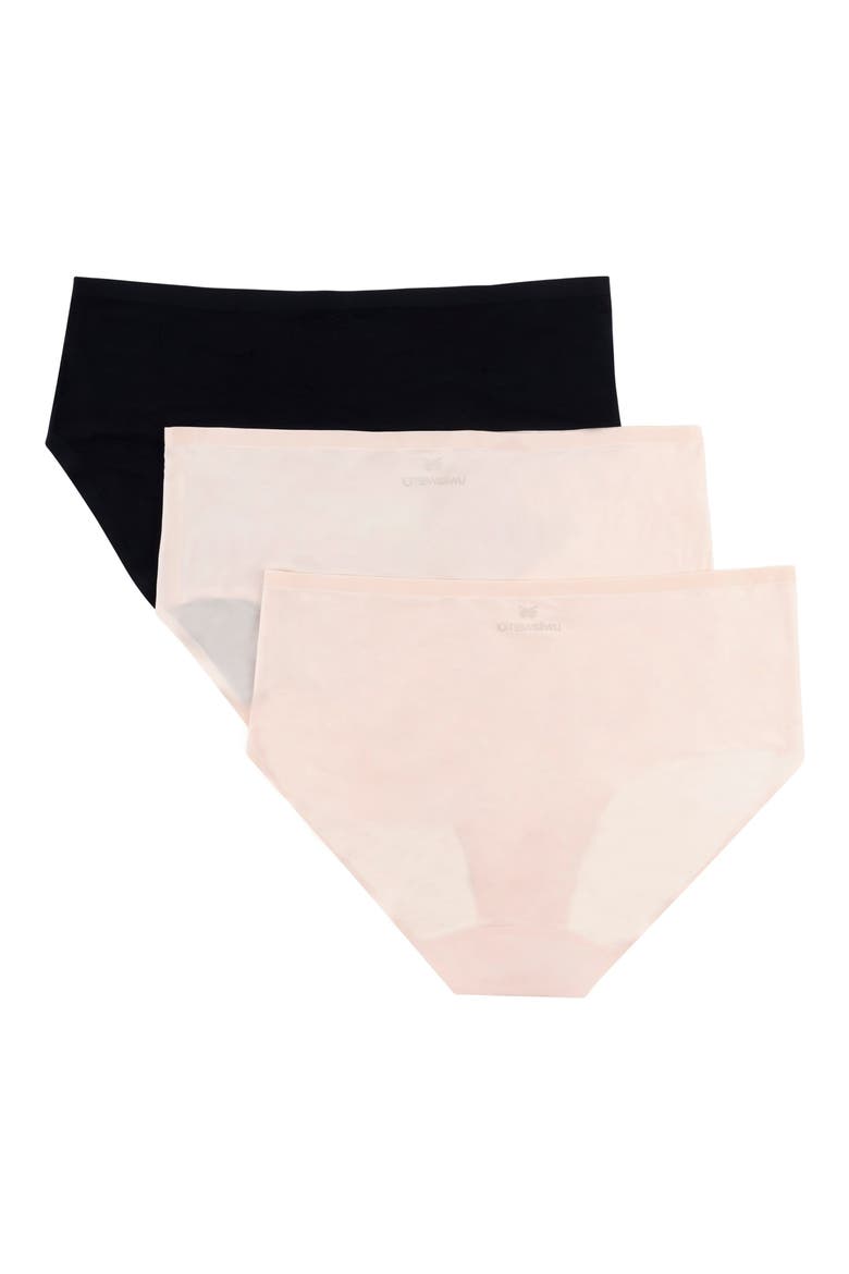 No Brainer Assorted 3-Pack Seamless Full Briefs, Alternate, color, 2 ALMOND AND 1 TAP SHOE BLACK