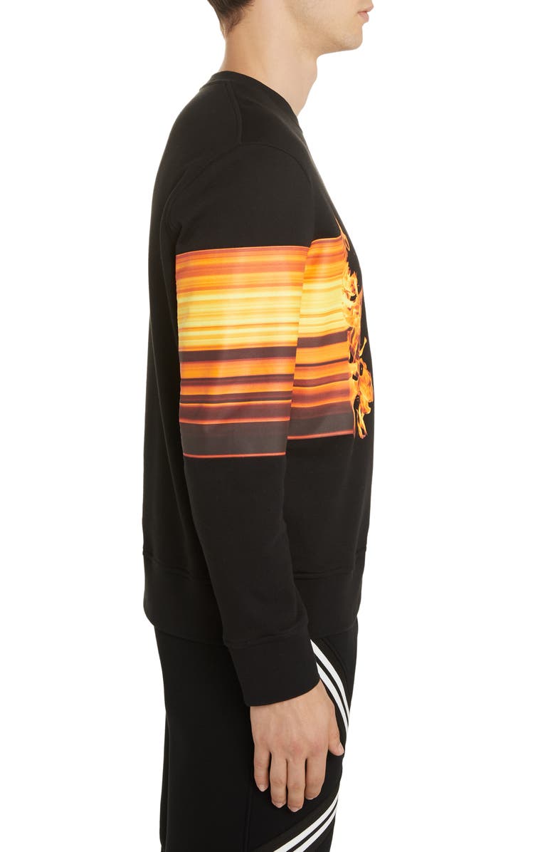 Neil Barrett Flame Graphic Sweatshirt, Alternate, color, 