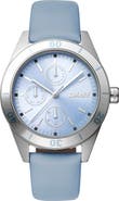 DKNY Three Hand Quartz Leather Strap Watch, 34mm