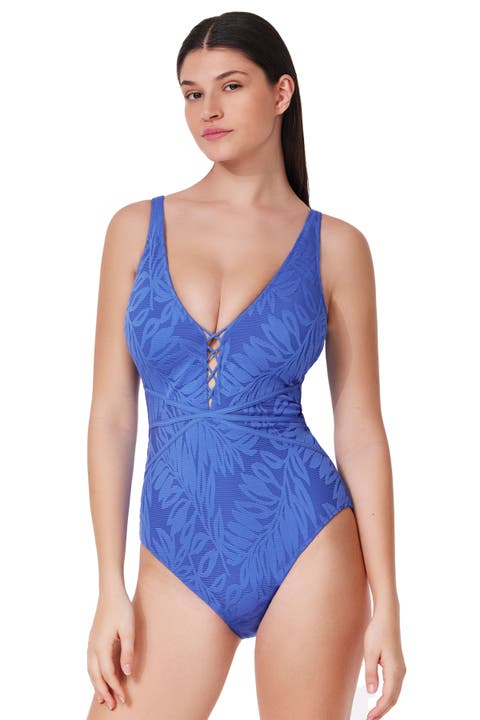 Skyfall Textured V-Neck D-Cup One Piece