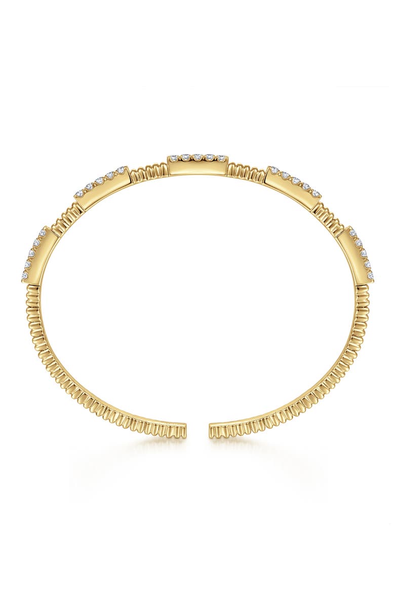 14K Gold Diamond Bangle, Alternate, color, 14K YELLOW GOLD
