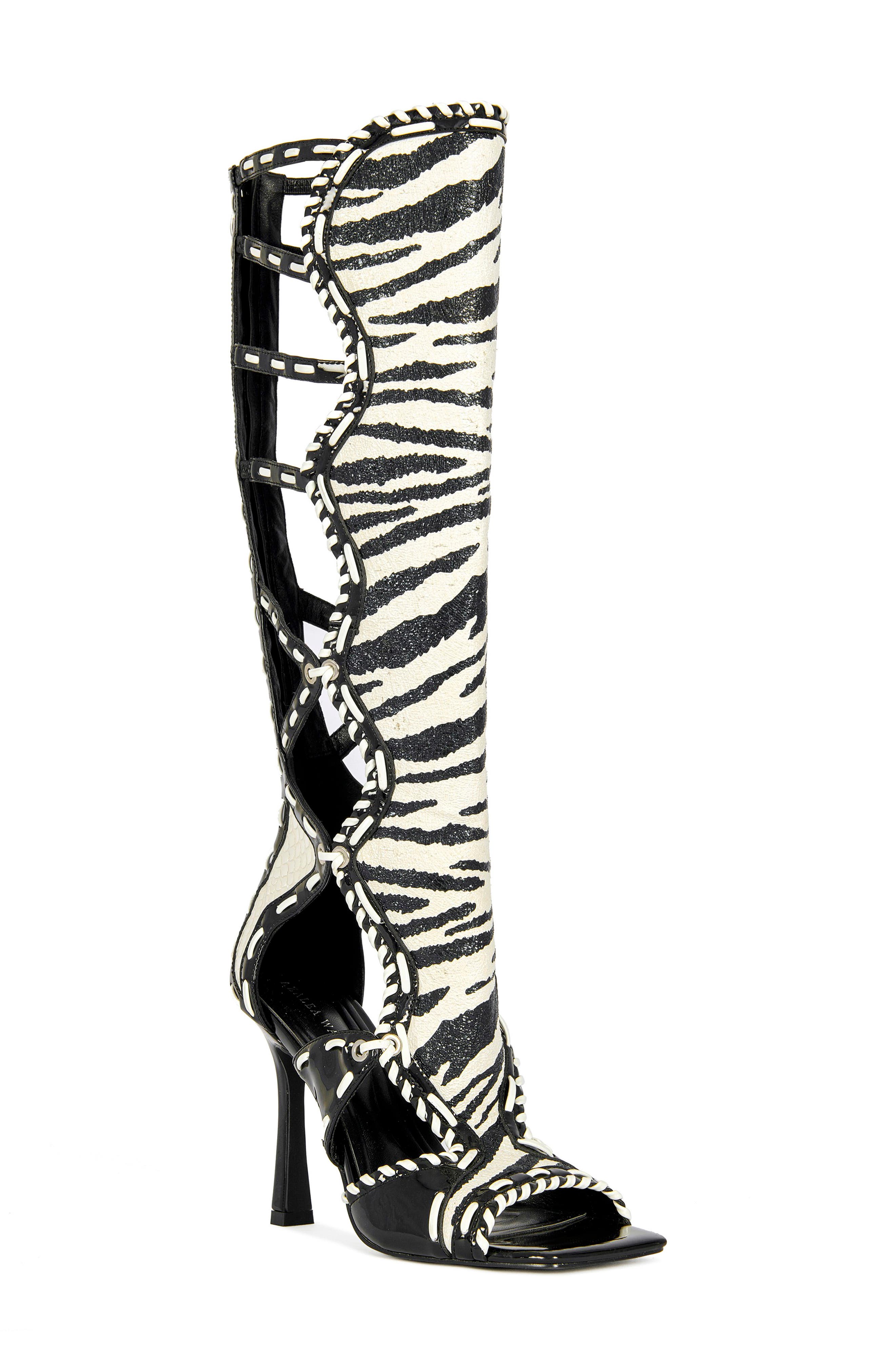 AZALEA WANG Indrani Open Toe Knee High Boot, Main, color, 