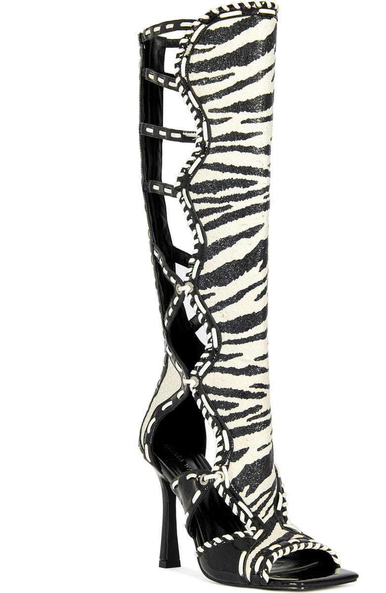 AZALEA WANG Indrani Open Toe Knee High Boot, Main, color,