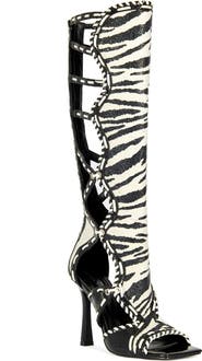 AZALEA WANG Indrani Open Toe Knee High Boot
