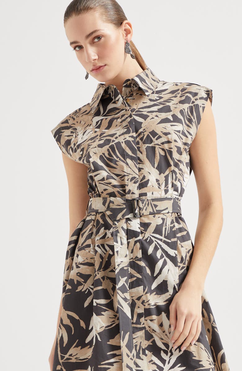 Brunello Cucinelli Herbarium Print Mini Chemisier dress, Alternate, color, 