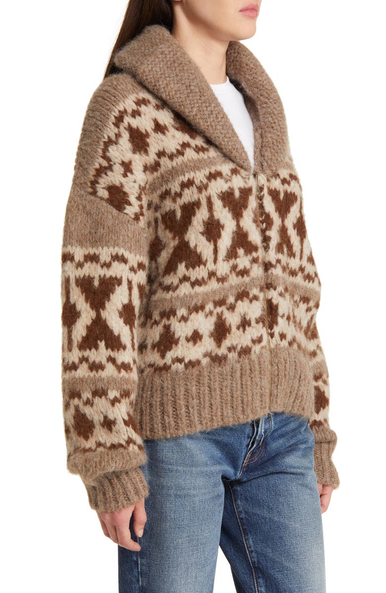 FRAME Zip-Up Fair Isle Sweater, Alternate, color, 