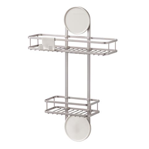 Self-Adhesive Shower Caddy with Razor Holder - Satin