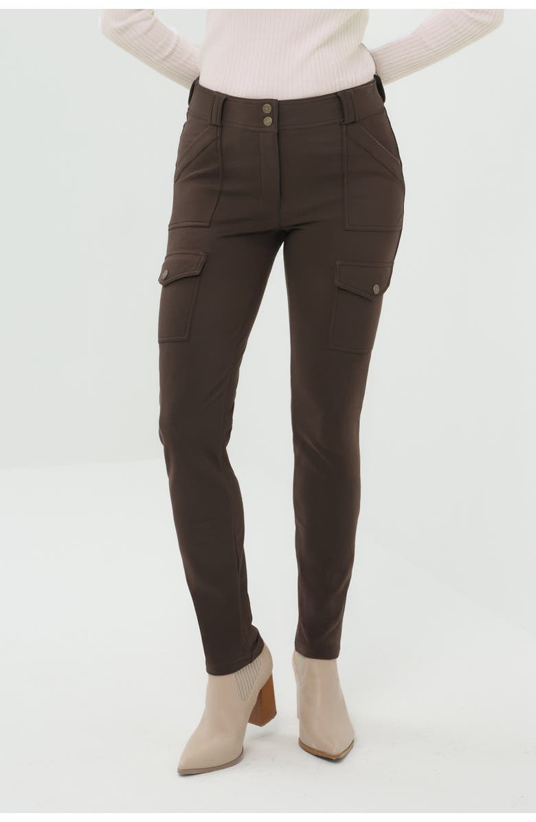 Anatomie Kate Cozy Fleece-Lined Travel Pant, Main, color, Espresso