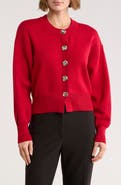 JASON WU Crewneck Button-Up Cardigan