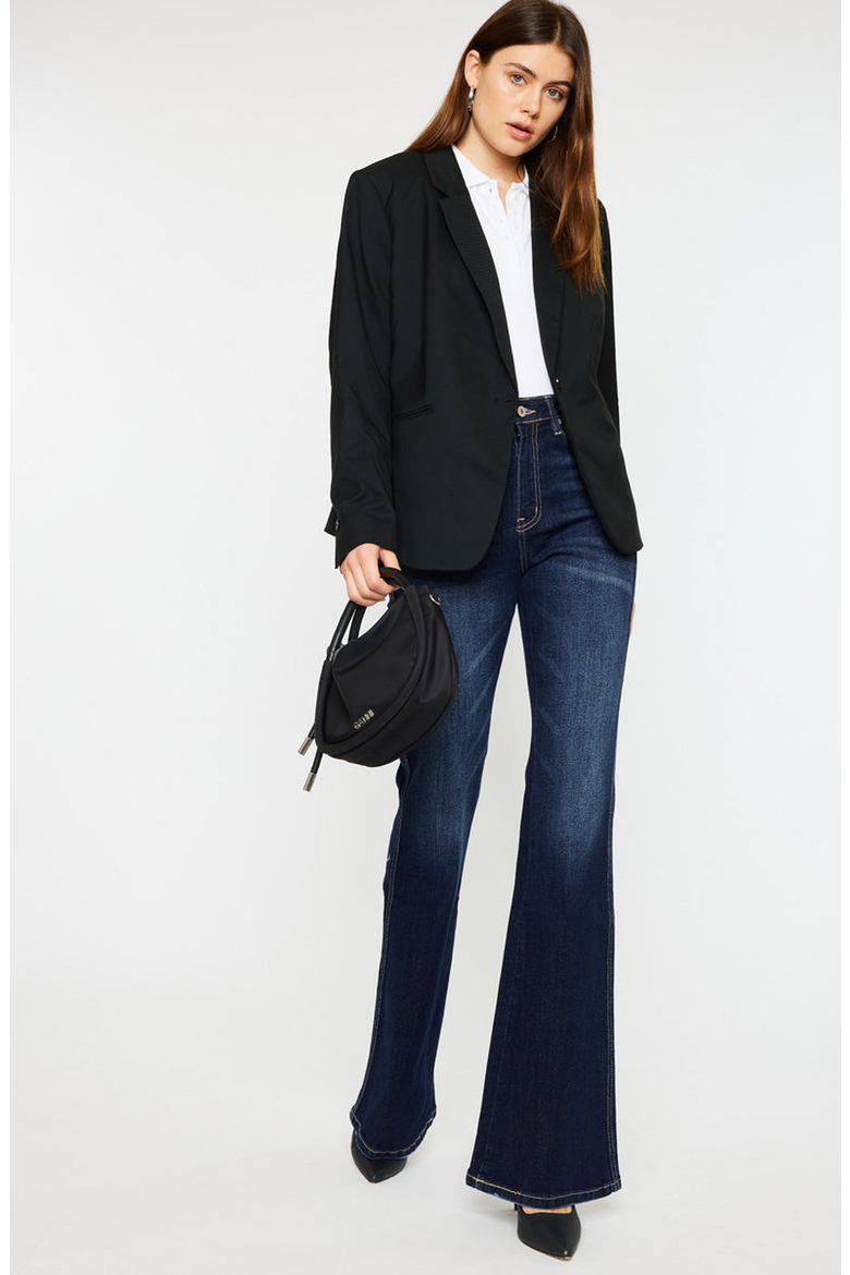 Luke High Rise Flare Jeans, Alternate, color, Dark Wash