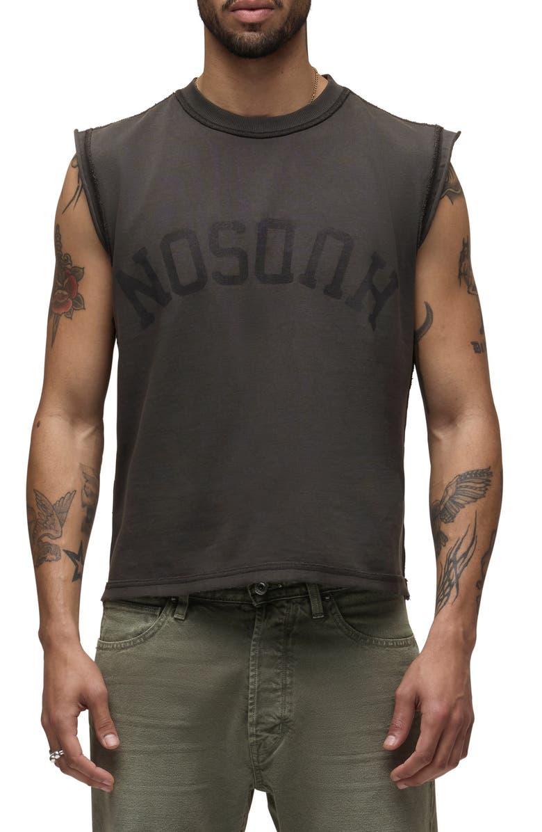 Hudson Jeans Leo Cut Off T-Shirt, Main, color, Dusk Black