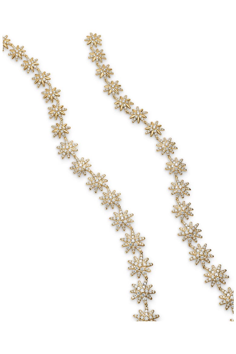Starburst Tennis Necklace, 18K Yellow Gold with Diamonds, 12.5mm, Alternate, color, GOLD