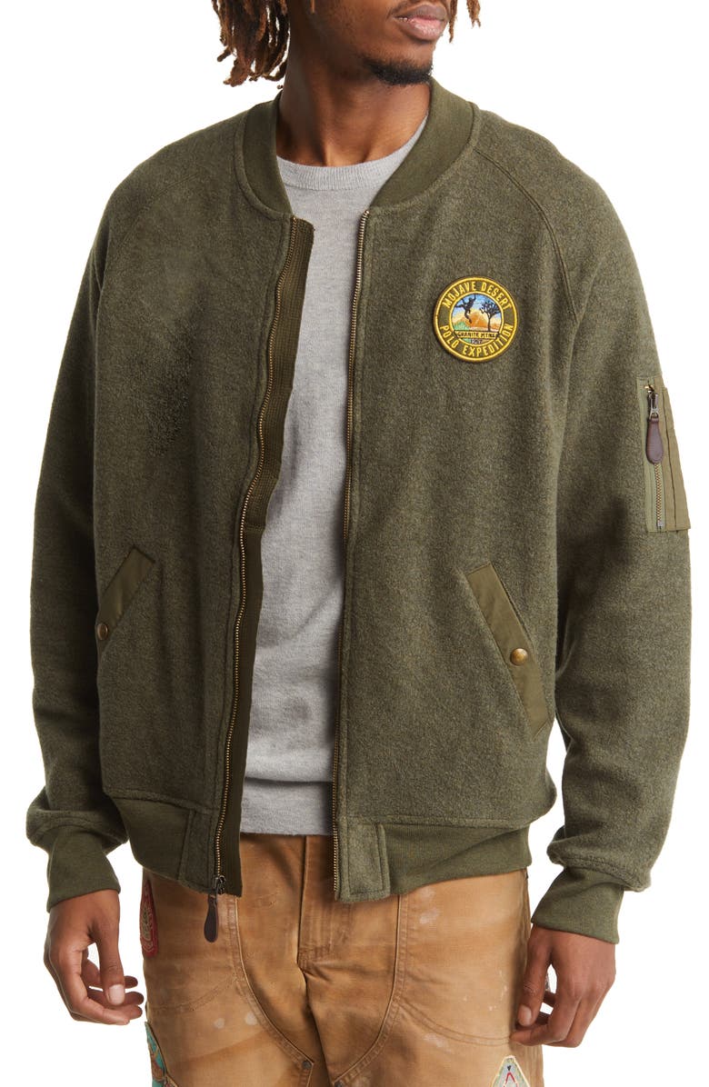 Polo Ralph Lauren Brush Back Fleece Bomber Jacket, Main, color, 