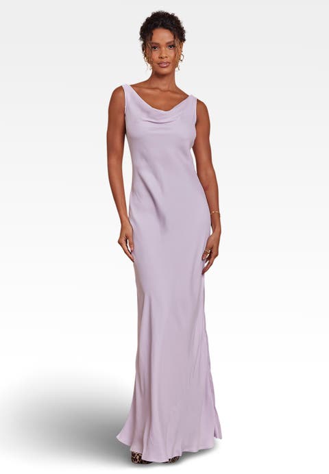 Pandy Satin Cowl Bridesmaid Dress